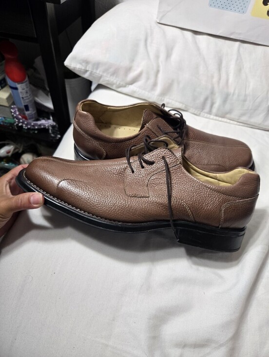 Belvedere Baybridge Men\'s Brown Pebbled Leather Tied Shoe sz 15D main image 7